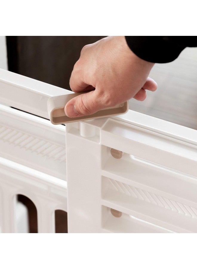 IRIS بوابة الكلاب IRIS USA 24"-39"، حاجز داخلي قابل للتعديل للحيوانات الأليفة، بوابة للحيوانات الأليفة للجرو، الكلاب الصغيرة، القطط، قفل سهل بالتواء للأبواب والسلالم، محمولة، قابلة للتوسيع، 25" ارتفاع، أبيض - Image 5