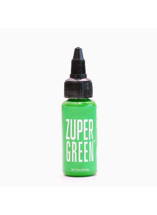 Intenze Tattoo Ink Green 29.6ml Professional Tattoo Pigment High Saturation Long Lasting Skin Safe Vegan Ink - Image 1