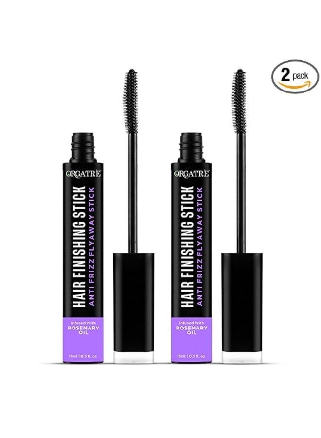 Orgatre Hair Finishing Stick For Women - Pack of 2 (15Ml Each) | Hair Wax Stick For Flyaway Hairs | Use As Hair Setting Spray For Women | Non-Greasy And Non-Sticky Hair Stick Gel - Image 1