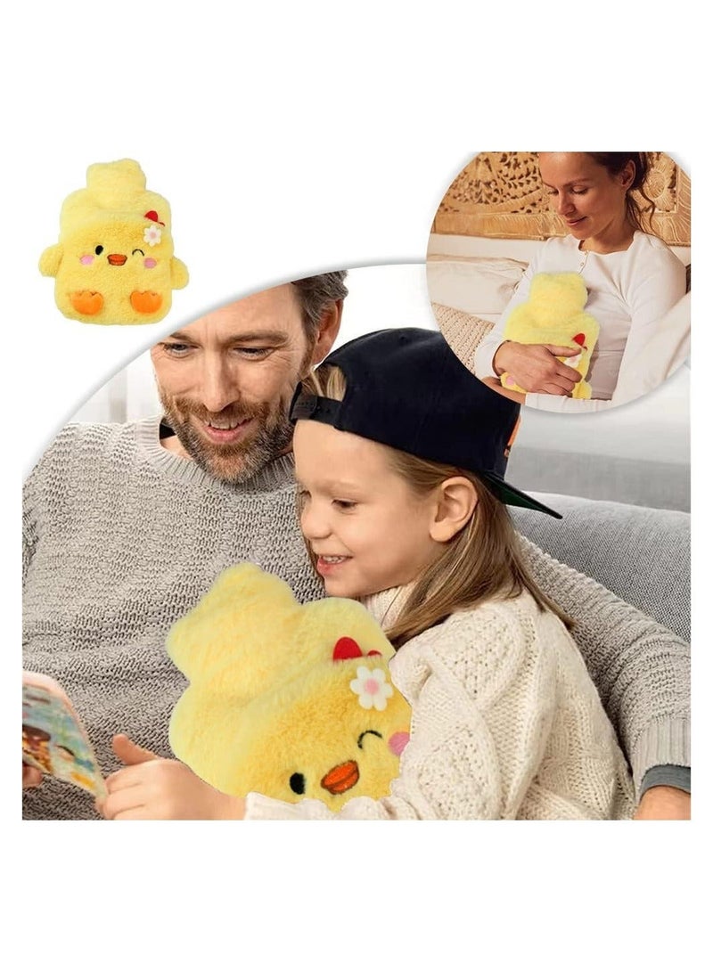 Generic Rubber Hot Water Bottles Pain Relief with Cute Faux Fur Cover Women Kids Child 3D Cartoon Pattern Bag Plush Bottle Warm for Period Cramps 500ml  - Image 2