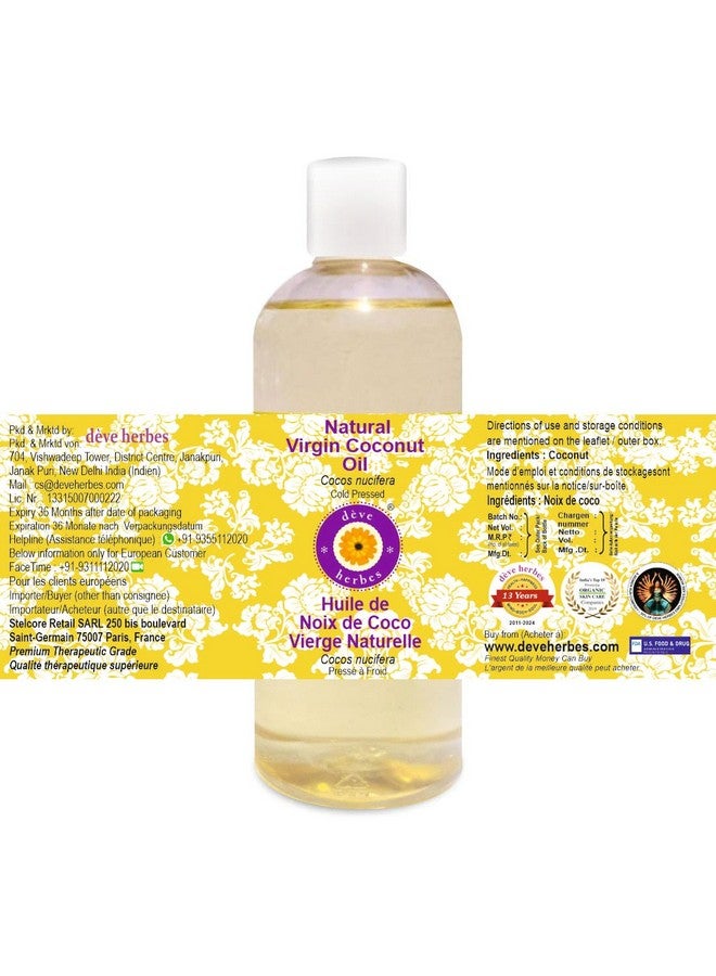 Deve Herbes Natural Virgin Coconut Oil (Cocos nucifera) | Cold Pressed | Pure | Undiluted | For Diluting Essential Oils | For Hair, Skin & Massage | Men & Women | 200ml - Image 2