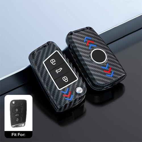 Keyzone ABS Key Cover for Skoda Kushaq, Kodiaq, Slavia, Octavia, Karoq, Superb, 3 Button Flip Key (Black) - Image 4