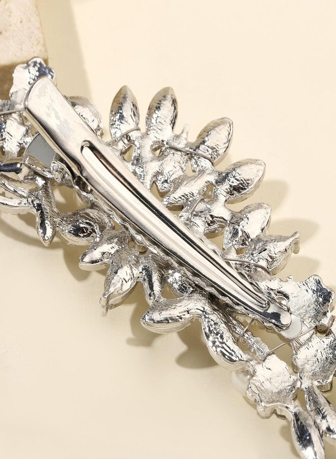 Hapibuy Crystal Rhinestone Pearl Hair Clip Comb Silver Wedding Hair Acessory Bridal Hair Pins Bride Headpiece - Image 3