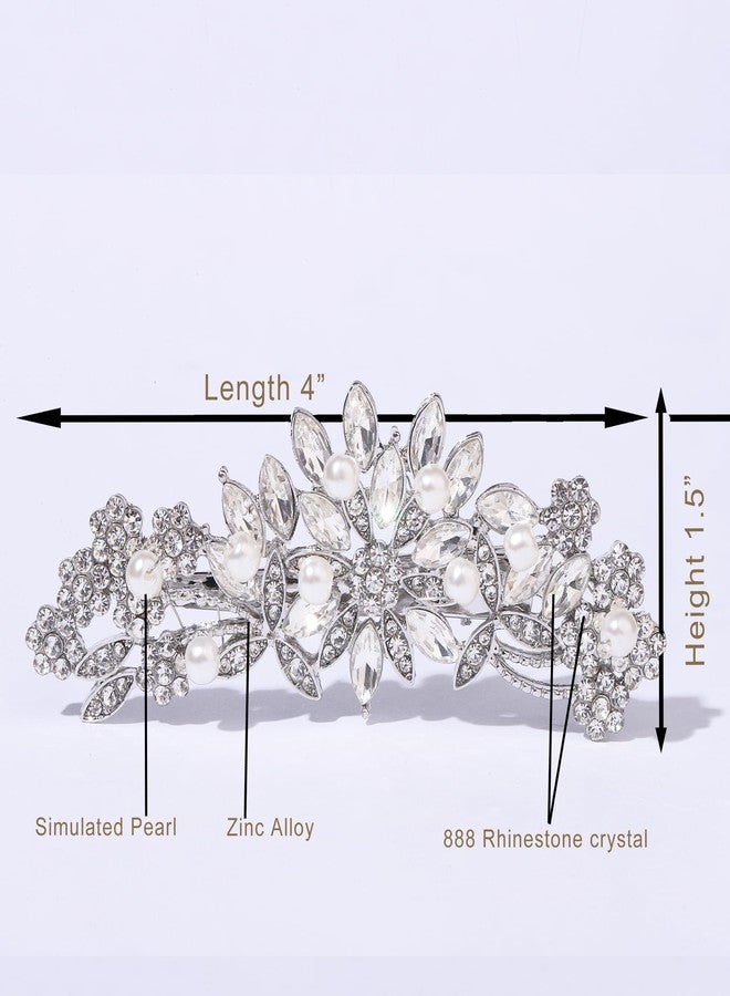 Hapibuy Crystal Rhinestone Pearl Hair Clip Comb Silver Wedding Hair Acessory Bridal Hair Pins Bride Headpiece - Image 5
