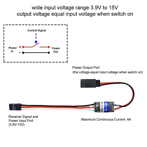 elechawk RC Remote Controlled AUX on/Off Electronic Switch Relay for Car Truck Boat LED Light Drone (4A) - Image 2
