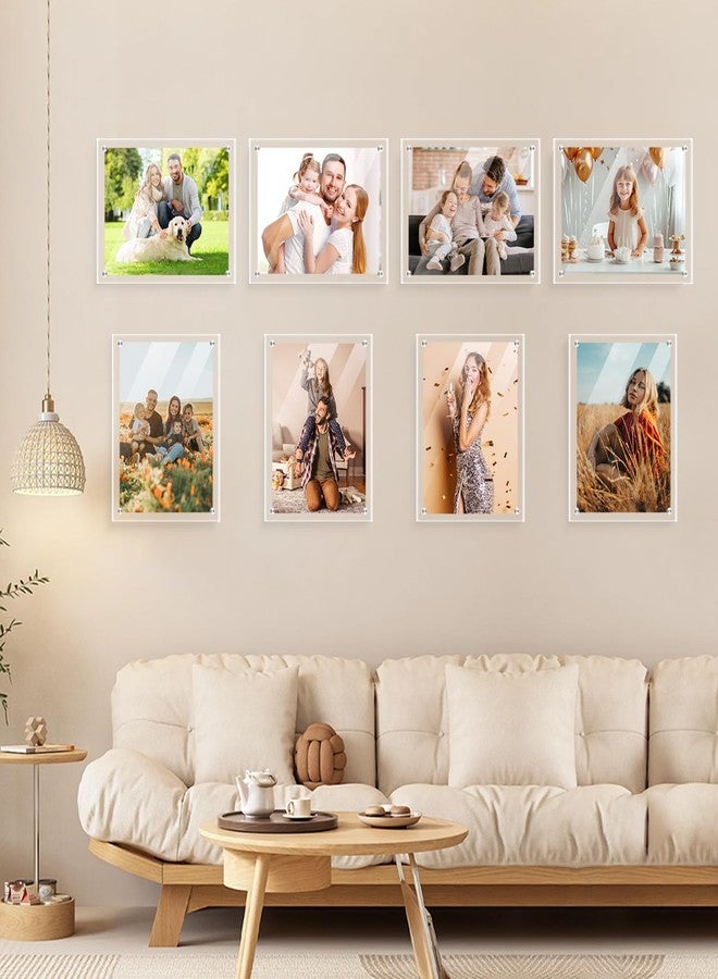 جويوفيب إطار صور أكريليك من JUOIFIP مقاس 11x14 بوصة، إطارات صور بدون إطار تُثبت على الحائط بدون حفر، إطارات شهادات ودبلومات مغناطيسية شفافة ذاتية اللصق، هدية تخرج للعائلة والأصدقاء - Image 5