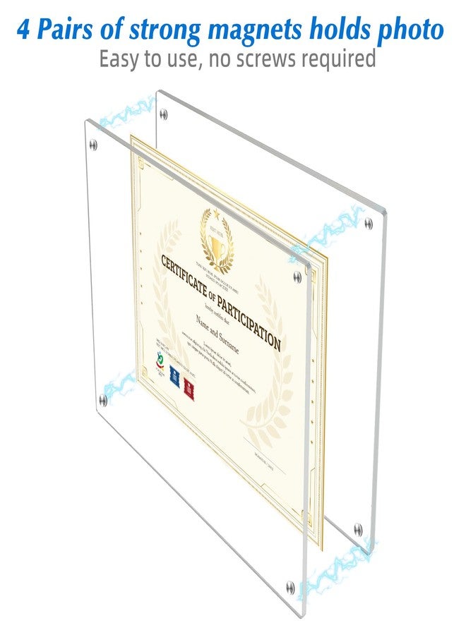 جويوفيب إطار صور أكريليك من JUOIFIP مقاس 11x14 بوصة، إطارات صور بدون إطار تُثبت على الحائط بدون حفر، إطارات شهادات ودبلومات مغناطيسية شفافة ذاتية اللصق، هدية تخرج للعائلة والأصدقاء - Image 2