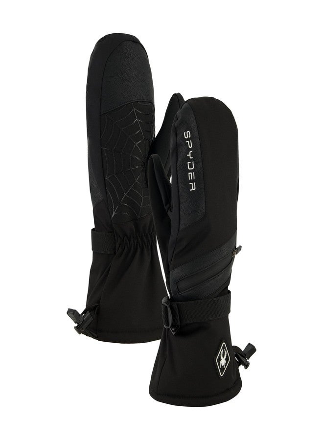 سبايدر قفازات سبايدر النسائية الشتوية المعزولة للتزلج، أسود، مقاس متوسط - Image 1