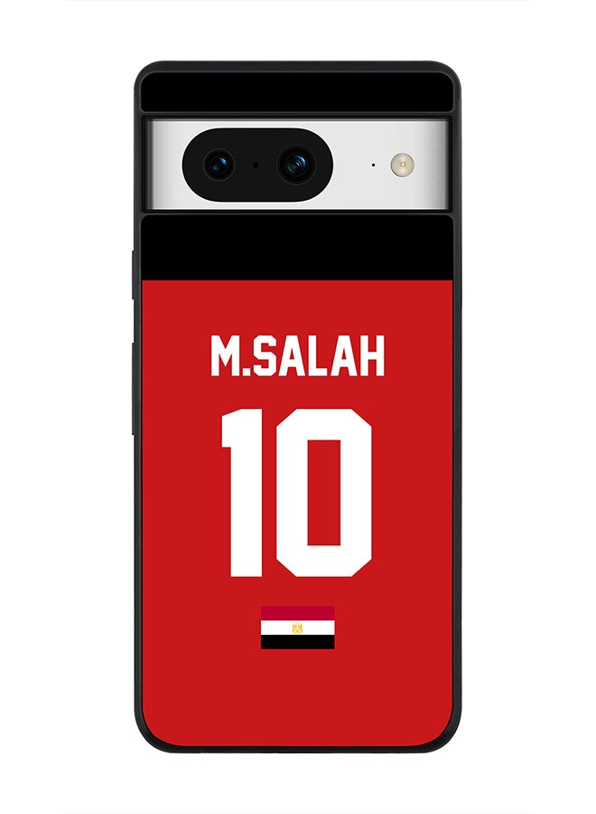 Stylizedd Rugged Black Edge case for Google Pixel 8, Custom Slim fit Flexible Anti Drop Thin Phone Case Cover - Football Team - Egypt, Player Name - M.Salah - Image 1