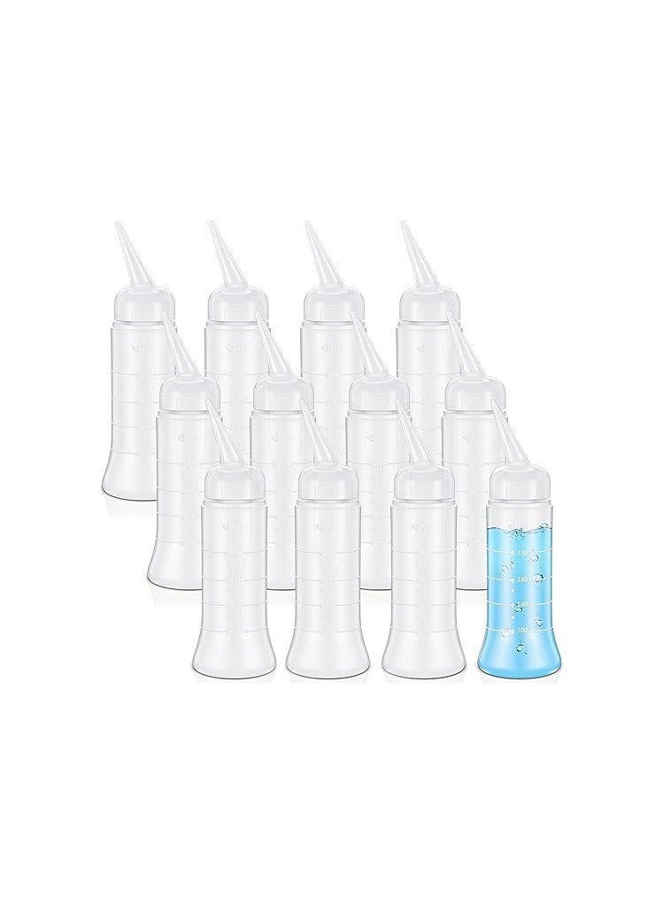 SYOSI Hair Color Applicator Bottle, with Angled Tip 8.5 Oz Hair Color Dye Applicator Bottle Oil Bottles for Hair Plastic Squeeze Bottle for Home Salon Use for Grooming at Home or Traveling (12 Pieces)  - Image 1