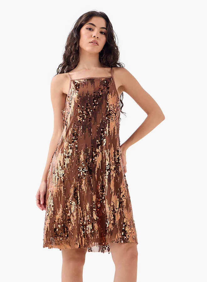 2Xtremz 2Xtremz Sequin Embellished Strappy Dress