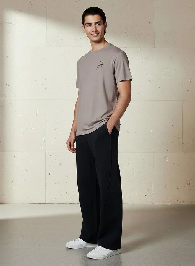 لي كوبر Lee Cooper Men Regular Fit Crew Neck Short Sleeve Printed T-shirt