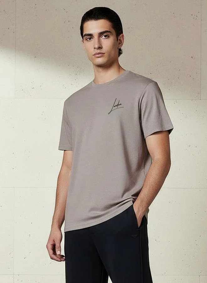 لي كوبر Lee Cooper Men Regular Fit Crew Neck Short Sleeve Printed T-shirt