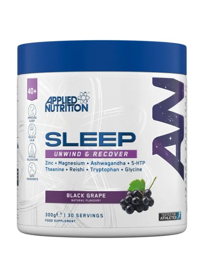 Applied Nutrition Sleep Unwind & Recover Powder, Black Grape Flavor, Magnesium, L-Theanine, L-Glycine & Botanical Blend, Nighttime Wellness Drink Mix, 30 Servings, 300g - Image 1