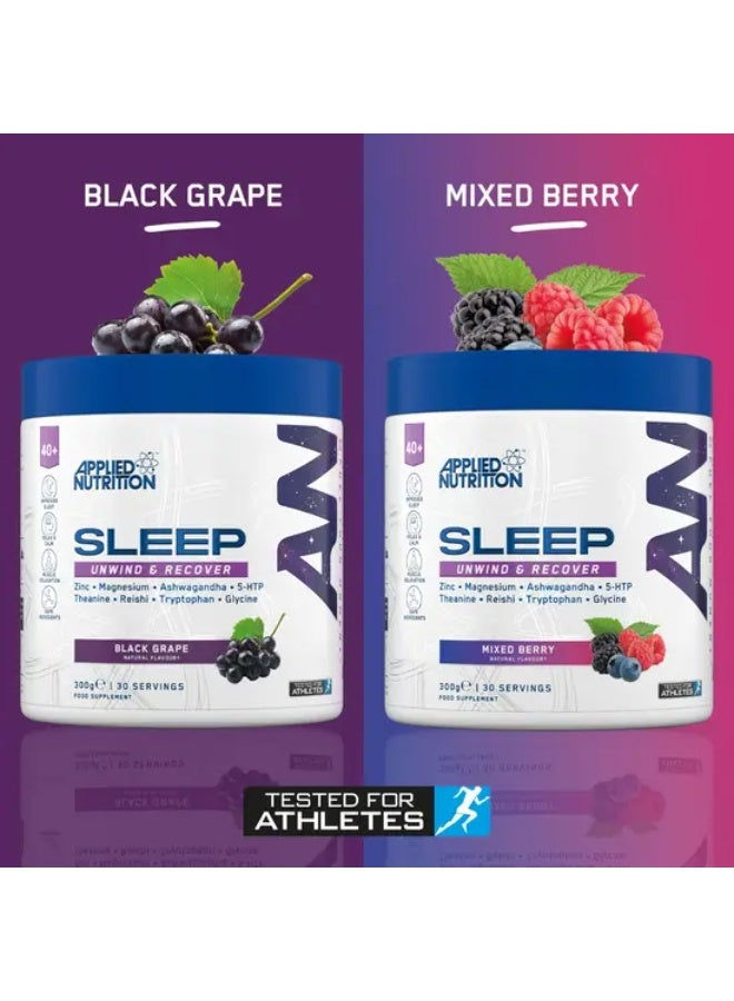 Applied Nutrition Sleep Unwind & Recover Powder, Black Grape Flavor, Magnesium, L-Theanine, L-Glycine & Botanical Blend, Nighttime Wellness Drink Mix, 30 Servings, 300g - Image 4