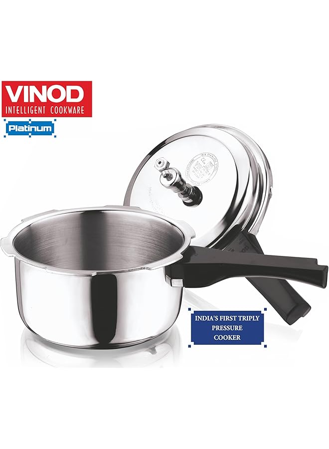 VINOD Platinum Triply Stainless Steel Outer Lid Pressure Cooker 3 L - Image 5
