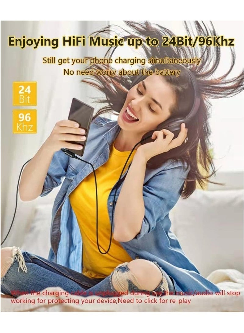 USB C to 3 5mm Headphone and Charger Adapter 2 in 1 USB C to 3 5mm Aux Headphone Jack with 60w Pd Fast Charging Dongle Compatible  - Image 5