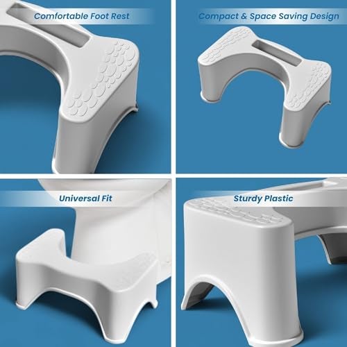 Techhark® Perfect Posture Plastic Squat Baby Potty Step Stool for Western Toilet Scientific Angle, Anti-Slip, Anti-Constipation, 18 cm Height (White) - Image 2