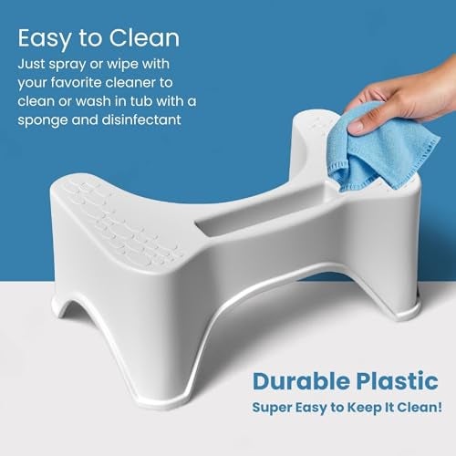 Techhark® Perfect Posture Plastic Squat Baby Potty Step Stool for Western Toilet Scientific Angle, Anti-Slip, Anti-Constipation, 18 cm Height (White) - Image 3