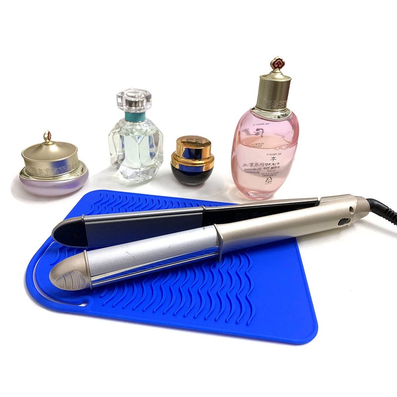 Lessmon Heat Resistant Mat for Curling Irons, Hair Straightener, Flat Irons and Hair Styling Tools 9" x 6.5", Blue - Image 2