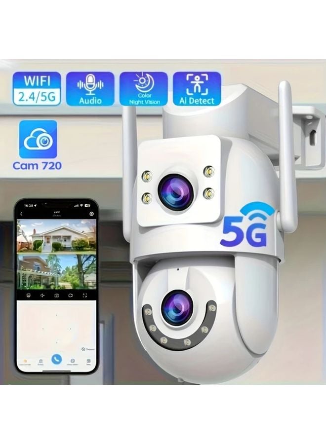 2025 Dual Lens Outdoor Security Camera 360 Tracking Color Night Vision W3 6 32G - Image 2