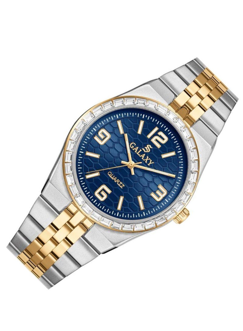 جالاكسي ساعة جالكسي GS-2398 للجنسين، ساعة معصم تناظرية، هيكل من الفولاذ المقاوم للصدأ، تصميم كلاسيكي أنيق، ساعة للارتداء اليومي - Image 2