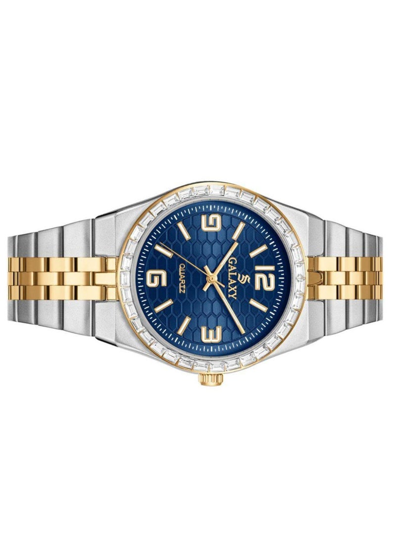 جالاكسي ساعة جالكسي GS-2398 للجنسين، ساعة معصم تناظرية، هيكل من الفولاذ المقاوم للصدأ، تصميم كلاسيكي أنيق، ساعة للارتداء اليومي - Image 3