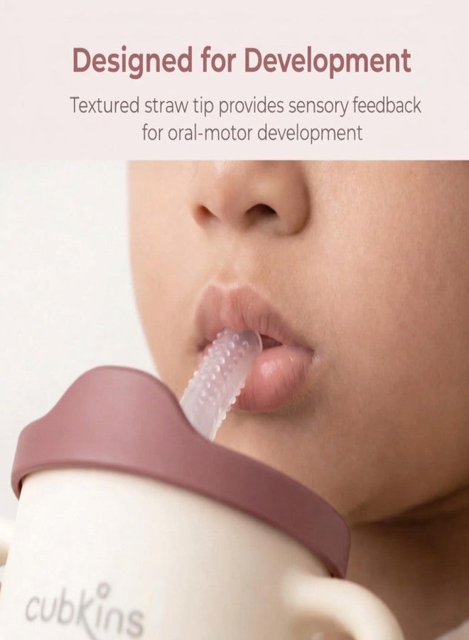 CUBKINS 3-in-1 Silicone Straw Training Cup | Food-Grade, BPA-Free | Transparent Window | 6 Months+ | 200ml Sippy Cup with Lid for Babies & Toddlers | Blue Olive - Image 4