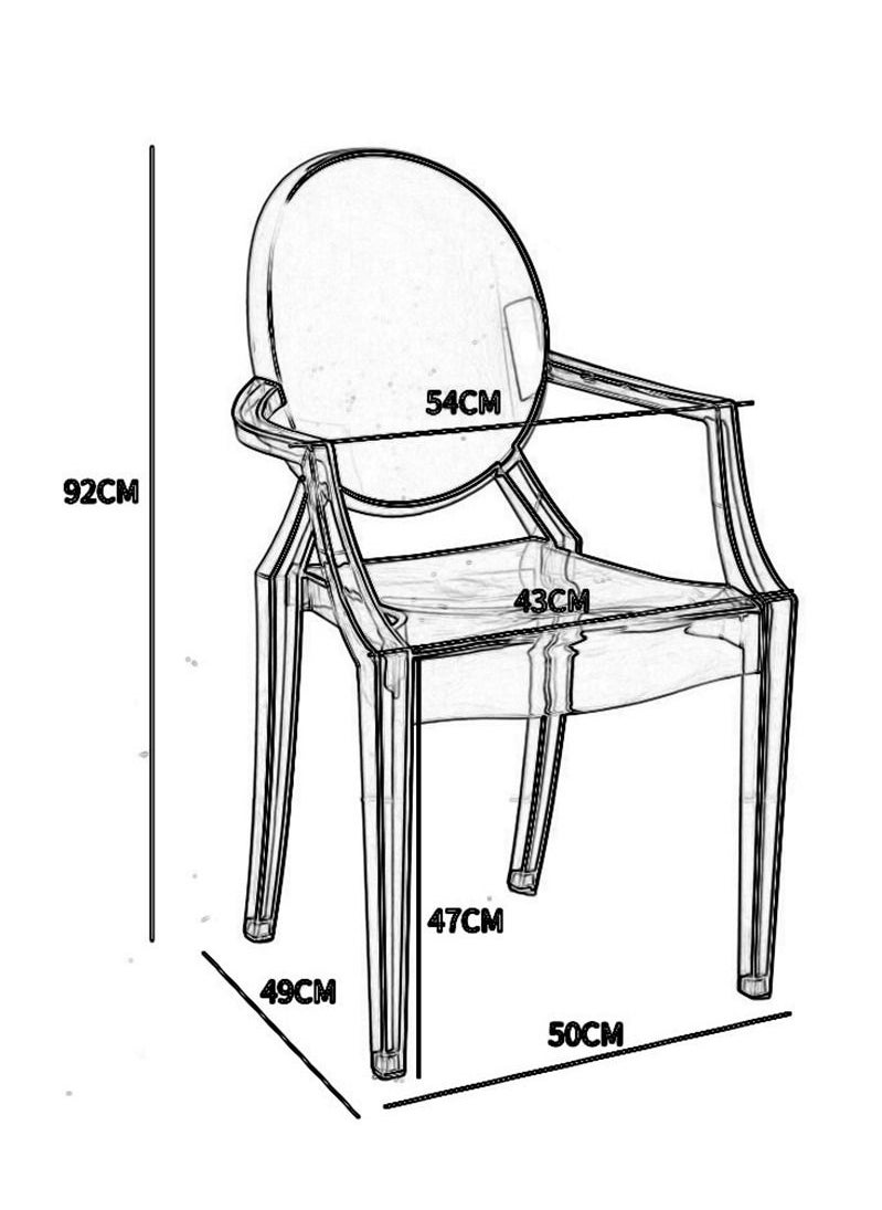 MAPLE HOME DECORATION - Maple Home Acrylic Modern Dining Armchair Polycarbonate Transparent Indoor Outdoor Office Restaurant Chairs - Image 1