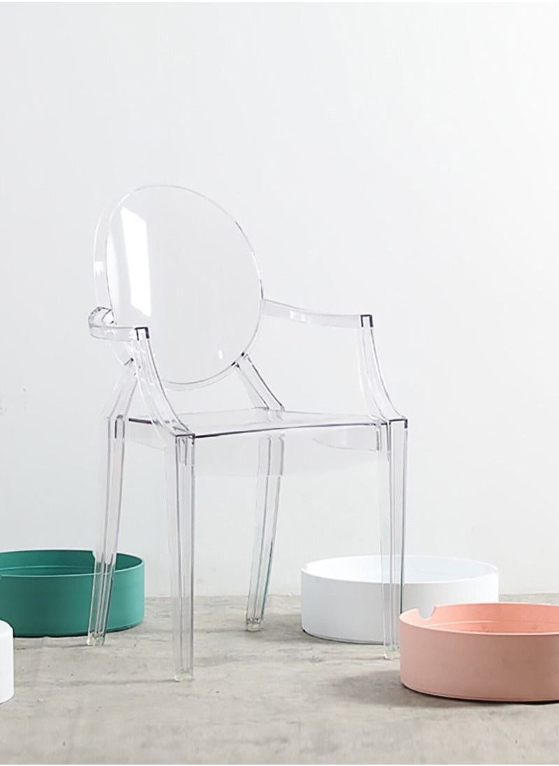 MAPLE HOME DECORATION - Maple Home Acrylic Modern Dining Armchair Polycarbonate Transparent Indoor Outdoor Office Restaurant Chairs - Image 1