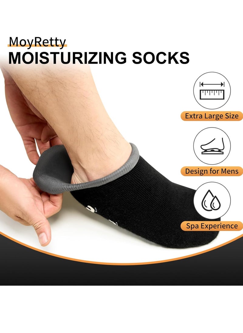 MoyRetty - Moisturizing Silicone Socks for Men - Large Size, Black, Ultimate Aloe-Infused Gel for Home Use - Say Goodbye to Dry Cracked Feet MoyRetty - Image 1