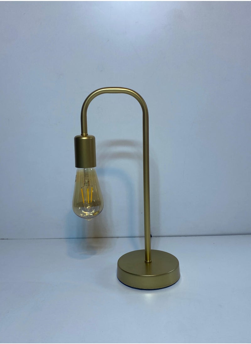 El Rawda Lighting - Simple Table Lamp Shade, Distinctive Shape, Golden Metal - Image 1