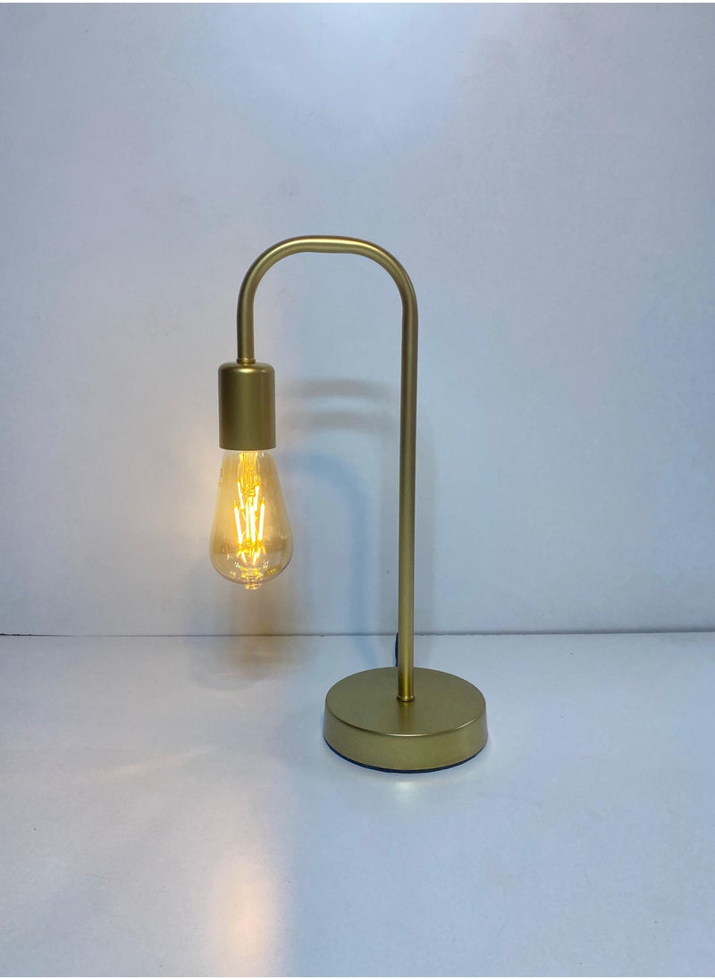 El Rawda Lighting - Simple Table Lamp Shade, Distinctive Shape, Golden Metal - Image 1