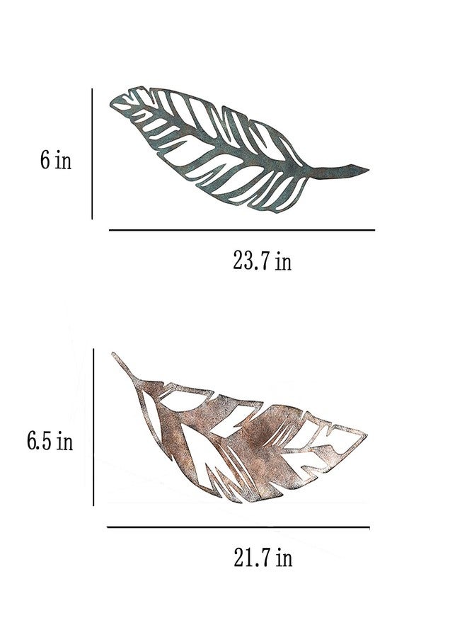 Retrome Metal Feather Wall Decor, Set of 2 - Image 4