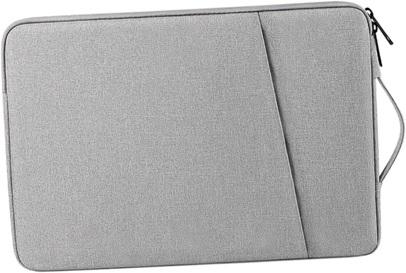 Laptop Sleeve 13.3 Inch Professional Laptop Protective Case with Pocket Portable Computer Cover for Travel Gray Linen Fabric - Image 1