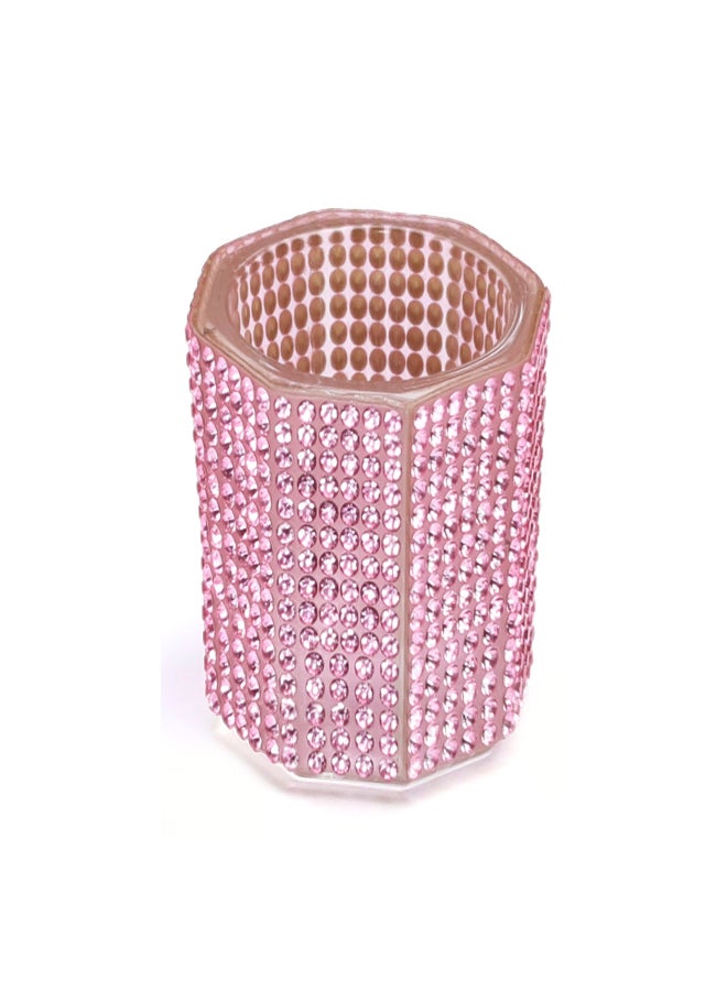 Nail Crystal Pen Wash Cup  pink - Image 1