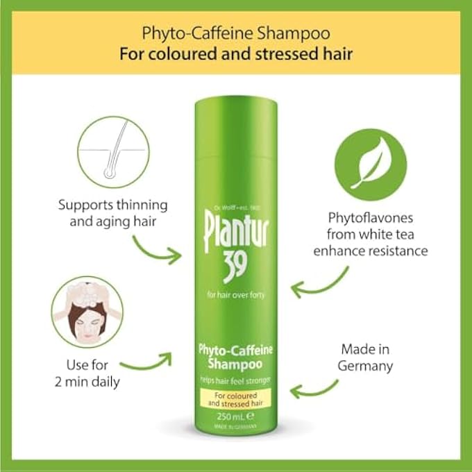 Plantur 39 PHYTO-CAFFEINE SHAMPOO FOR COLORED, STRESSED HAIR, 8.45 FL OZ - Image 3