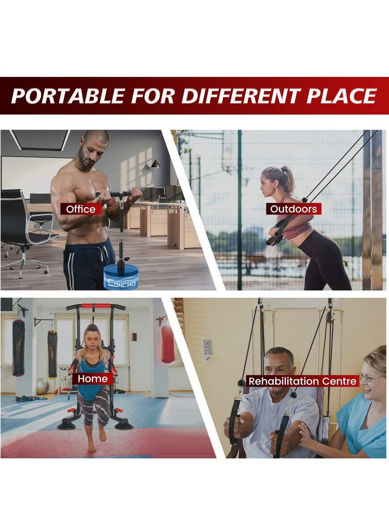 WALALLA Cable Pulley System Gym, Upgraded Weight Pulley System with 3 Detachable Handles, LAT and Lift Pulley Attachments for Biceps Curl, Triceps, Chest Workout,DIY Home Gym Fitness Equipment - Image 4