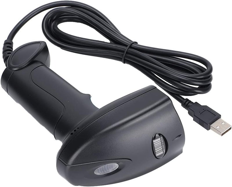 فرز وشحن البضائع من مستودعات متعددة ماسح الباركود المحمول aqxreight بزاوية قراءة 360 درجة عبر USB، مريح في الاستخدام، ماسح باركود/قارئ باركود/ماسح يدوي/مسدس ماسح باركود سلكي USB (أسود وبرتقالي) - Image 1