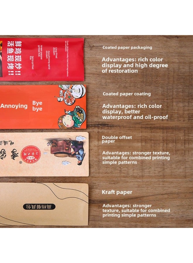 Disposable Tableware Bag High-grade Cowhide Chopsticks Take-out Commercial Four-in-One Meal Bag Disposable Chopsticks Four-piece Set-Color:Carbonized Chopsticks + American Spoon + Wet Wipes + Dental Floss - Image 5