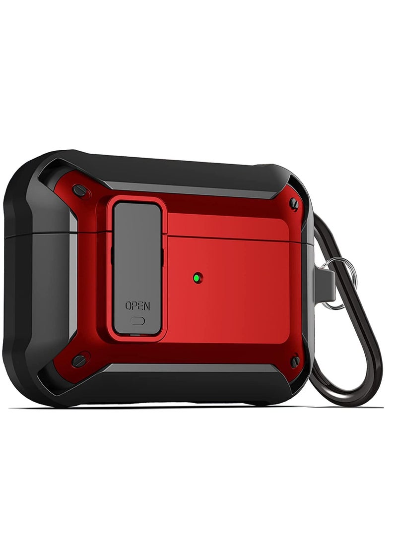 Armor Air pods Pro 2 Case, [Secure Lock] Air Pods Pro 2 Full-Body Rugged Protective Case Men Charging Skin Shockproof iPods Case Cover with Carabiner for Apple Air Pods - Image 1