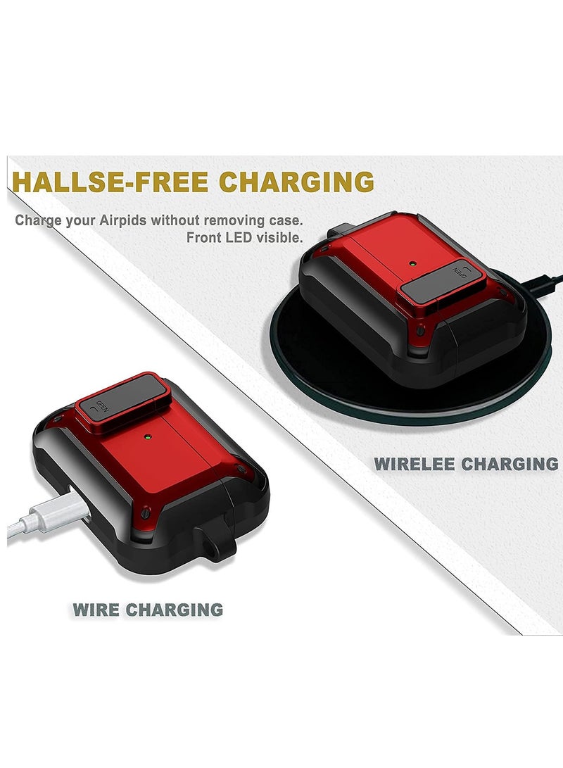 Armor Air pods Pro 2 Case, [Secure Lock] Air Pods Pro 2 Full-Body Rugged Protective Case Men Charging Skin Shockproof iPods Case Cover with Carabiner for Apple Air Pods - Image 2