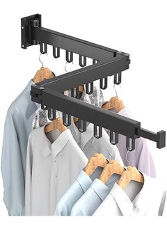 Arabest Retractable Clothes Drying Rack-3 Fold White Laundry Drying Rack,Wall Mounted Clothes Hanger,Space Saver,Foldable Durable,for Balcony,Laundry,Bathroom,Patio.  - Image 1