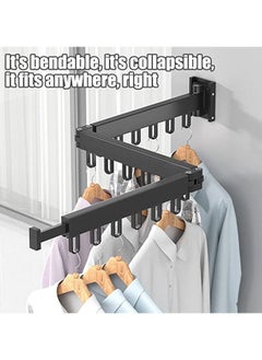 Arabest Retractable Clothes Drying Rack-3 Fold White Laundry Drying Rack,Wall Mounted Clothes Hanger,Space Saver,Foldable Durable,for Balcony,Laundry,Bathroom,Patio.  - Image 2