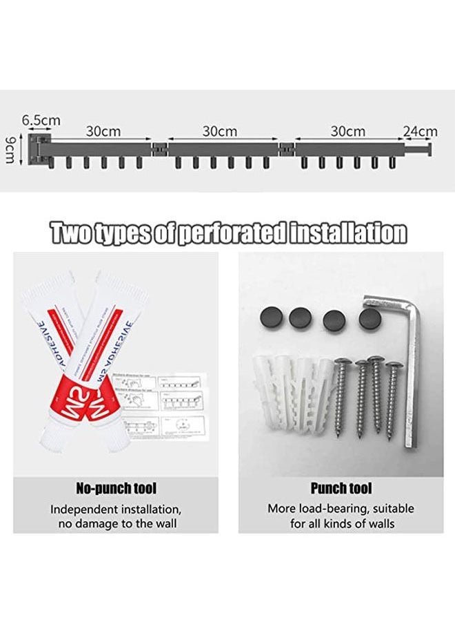 Arabest - Retractable Clothes Drying Rack-3 Fold White Laundry Drying Rack,Wall Mounted Clothes Hanger,Space Saver,Foldable Durable,for Balcony,Laundry,Bathroom,Patio. - Image 1