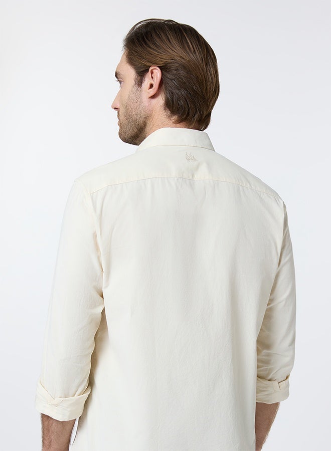 Mannerism The Neutral Corduroy Beige Shirt with Classic Softness - Image 5