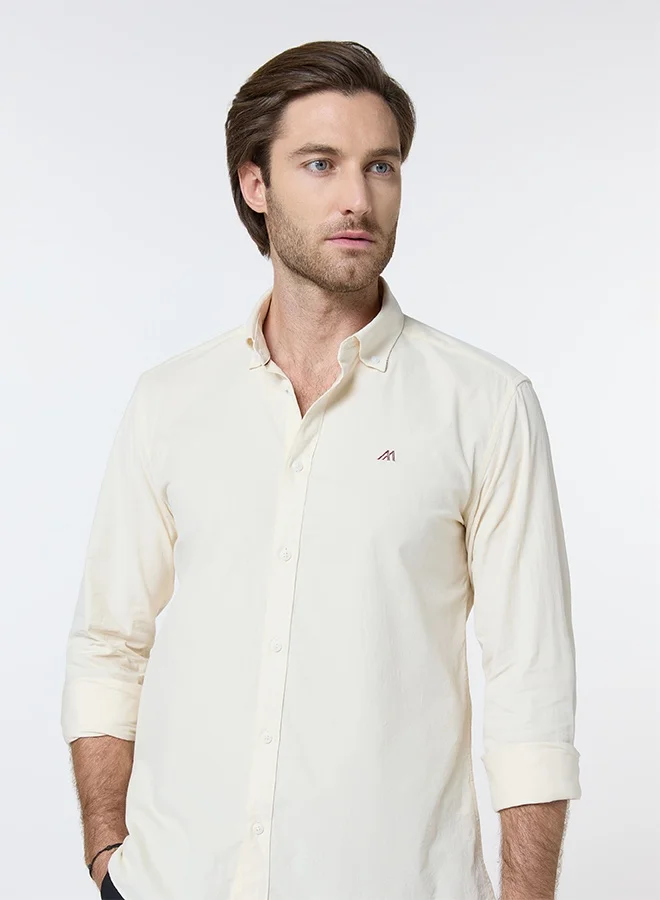 تكلف The Neutral Corduroy Beige Shirt with Classic Softness