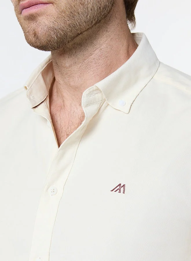 MANNERISM  The Neutral Corduroy Beige Shirt with Classic Softness for Men | Best Price UAE