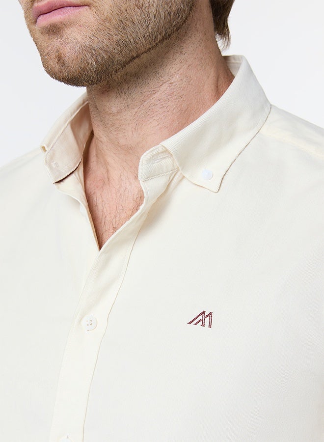 Mannerism The Neutral Corduroy Beige Shirt with Classic Softness - Image 5