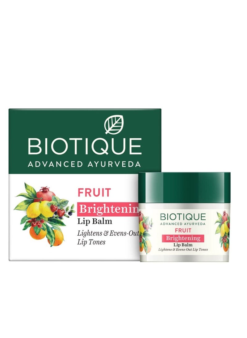 Biotique Fruit Whitening/Brightening Lip Balm | Hydrated and Nourishing Lips| Visibly Lighter Lips | Evens Out Lip Tone | De-pigmentation Balm |100% Botanical Extracts| All Skin Types | 12G